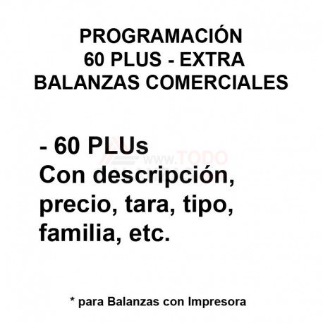 Programación 60 PLUS de Balanza Comercial