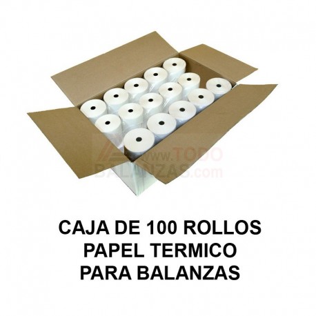 Caja papel termico para balanzas Cely WPP - Baxtran RTI y RTN y compatibles (100 rollos)